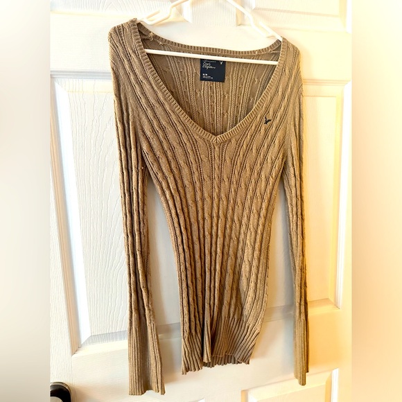American Eagle Outfitters Sweaters - American Eagle Cable Knit Brown Sweater - Medium